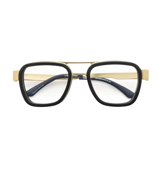 Caddis Reading Glasses | Bandit | Matte Gold - Matte Black