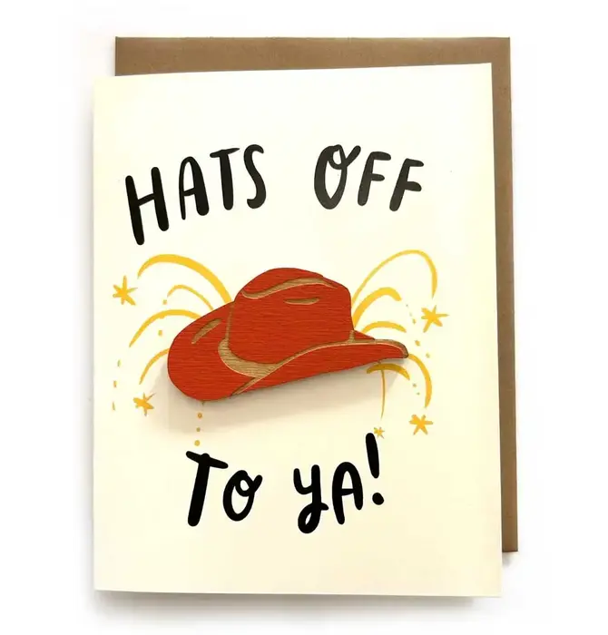 Card + Wood Magnet | Hats Off to Ya!