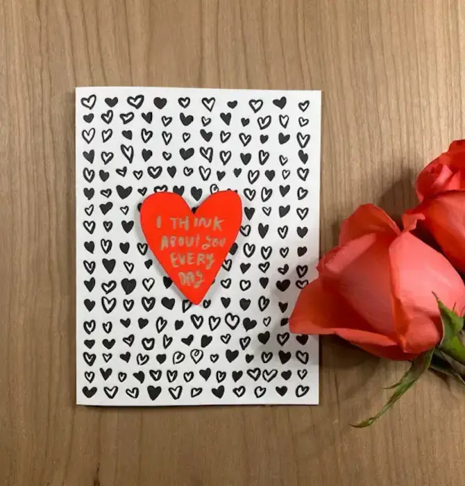 Card + Wood Magnet | I Think About You Every Day