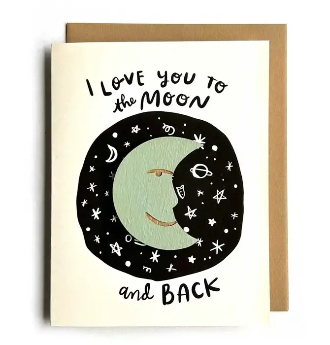 Card + Wood Magnet | Love You to the Moon & Back