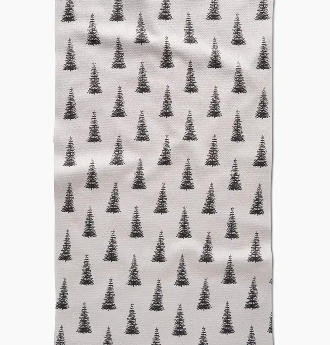 Tea Towel | Microfiber Holiday | Alpine Forest (Black/White)