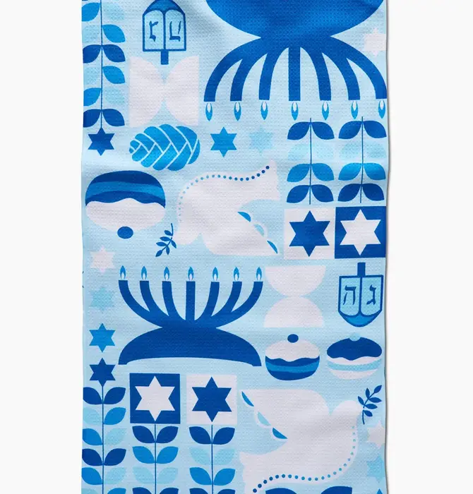 Tea Towel | Microfiber Holiday | Blue Traditions (Hanukkah)