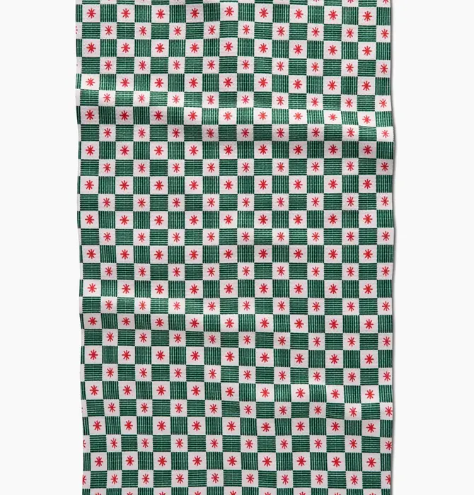Tea Towel | Microfiber Holiday | Jolly Grid