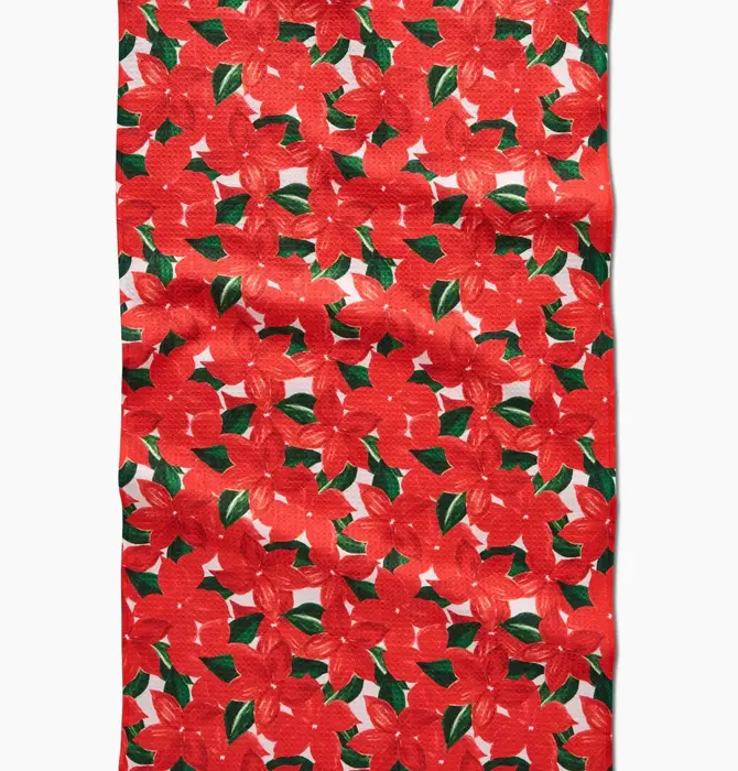 Tea Towel | Microfiber Holiday | Flora (Poinsettia)