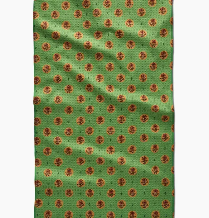 Tea Towel | Microfiber | Artisanal Floral Green