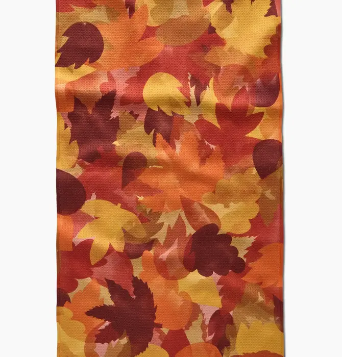 Tea Towel | Microfiber Autumn | Watercolor Fallen Leaves