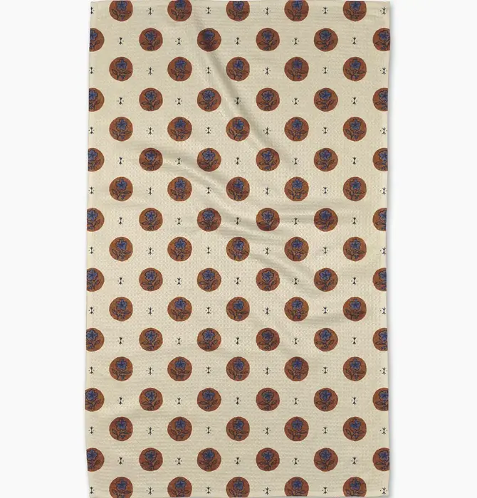 Tea Towel Microfiber | Artisan Floral (Natural/Brown)