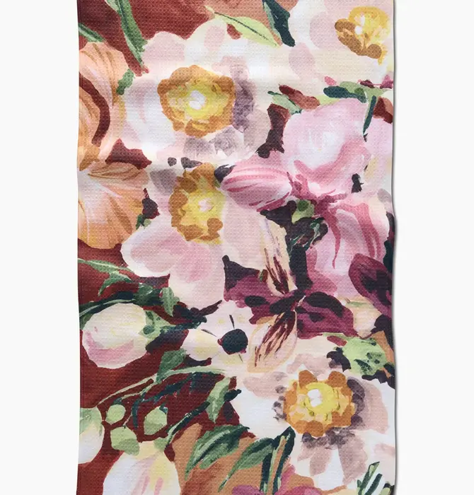 Tea Towel | Microfiber | Bobby (Floral Burgundy/Pink)