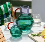 Jug | Pablo Glass | Large | Teal/Lilac/Amber