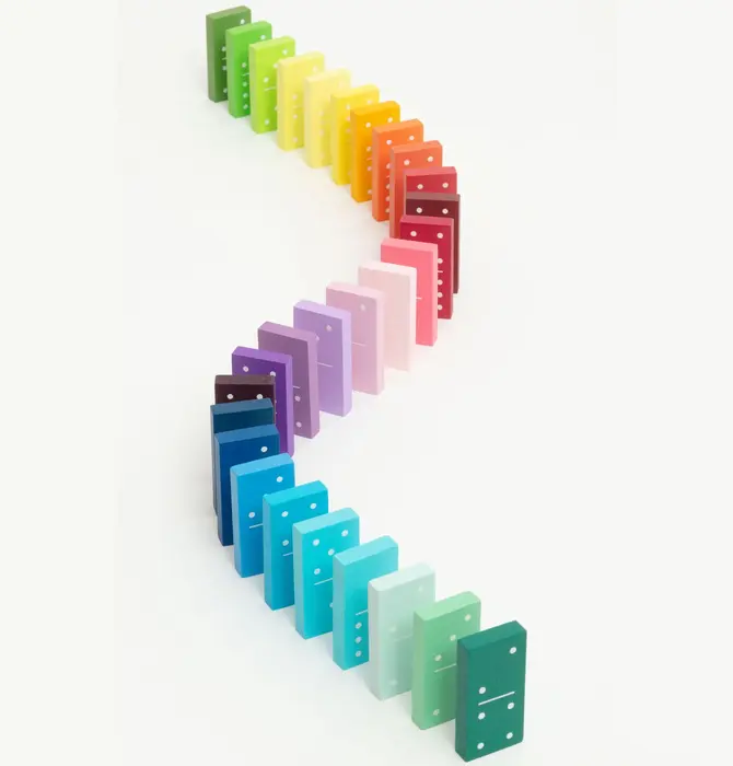 Game | Dominoes | Handpainted Wooden | Gradient
