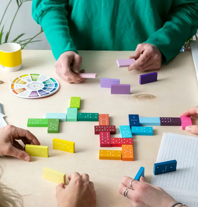 Game | Dominoes | Handpainted Wooden | Gradient