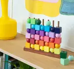 Game | Four in a Row | Handpainted Wooden | Rainbow