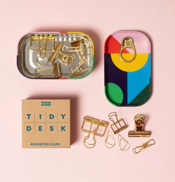 Tinned Goods | Gold Clips Assorted | Tidy Desk