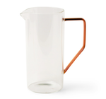 Tea Pitcher | Clear Glass | Amber Handle