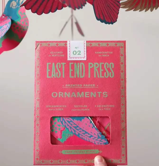 Ornaments | Recycled Cotton Paper | Party Birds