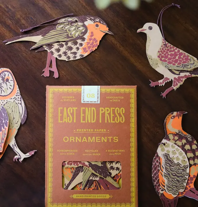 Ornaments | Recycled Cotton Paper | Winter Birds
