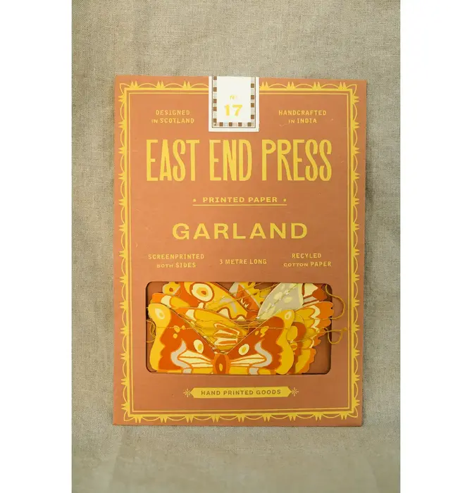 Garland | Recycled Cotton Paper | Butterflies Yellow/Ochre/White