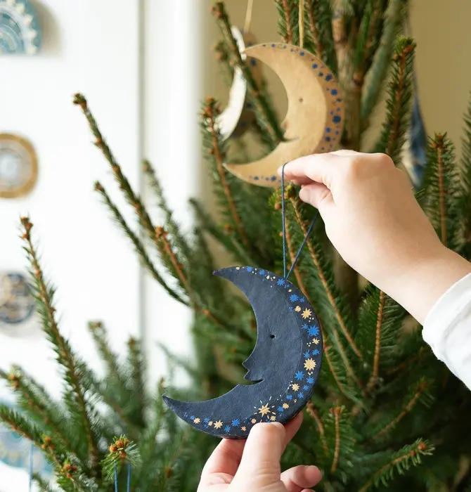 Ornament | Recycled Paper Board | Crescent Moon