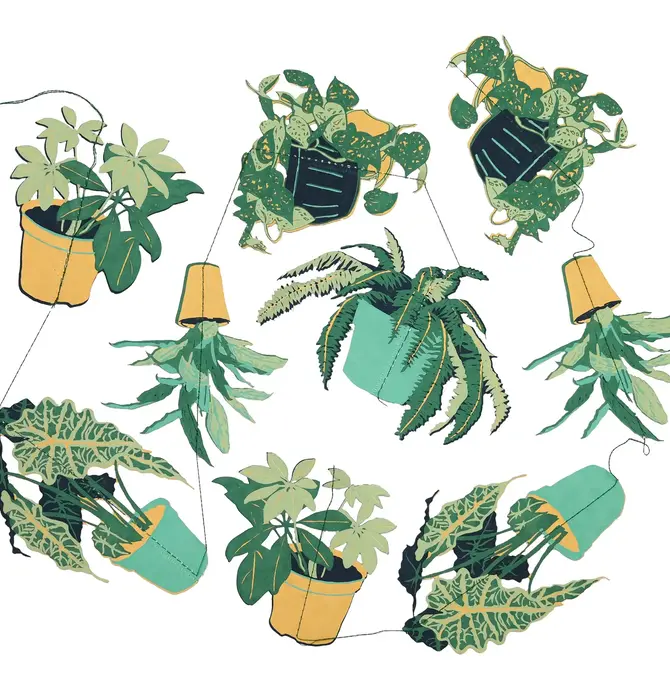 Garland | Vertical | Recycled Cotton Paper | Houseplants
