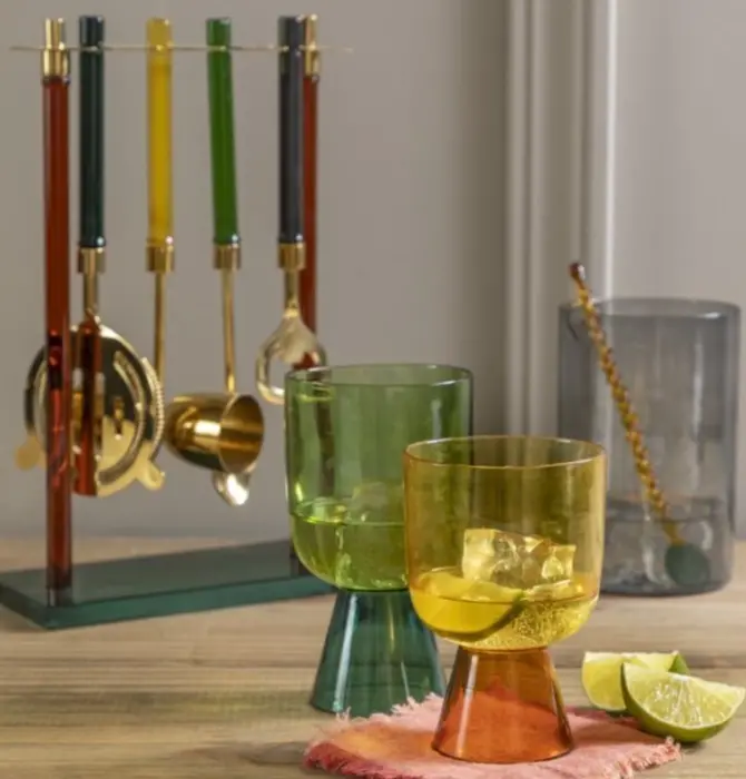 Glass Tumbler | Niko Tall | Teal + Green