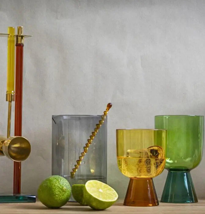 Glass Tumbler | Niko Tall | Teal + Green