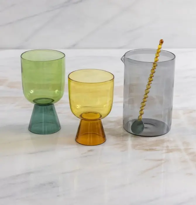 Glass Tumbler | Niko Tall | Teal + Green