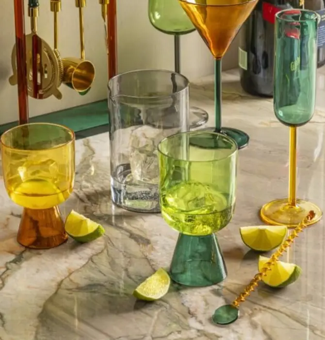 Bar Spoon | Niko | Amber + Teal Glass