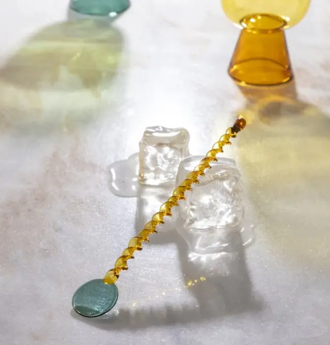 Bar Spoon | Niko | Amber + Teal Glass