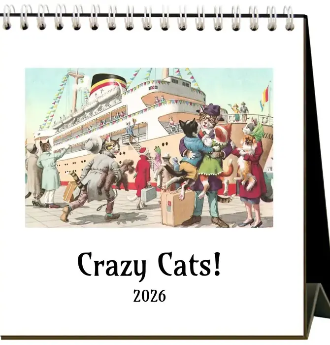 Desk Easel Calendar | 2026 | Crazy Cats!