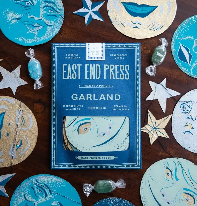 Garland | Recycled Cotton Paper | Moons & Stars
