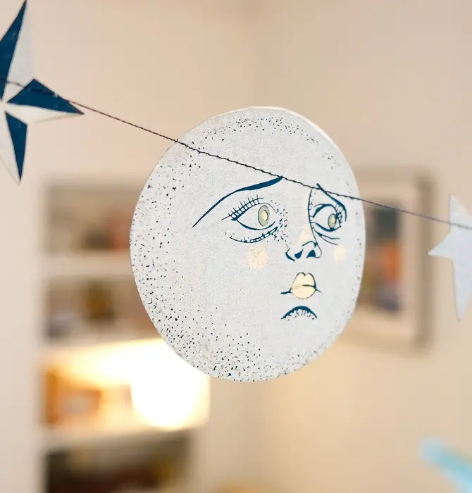 Garland | Recycled Cotton Paper | Moons & Stars