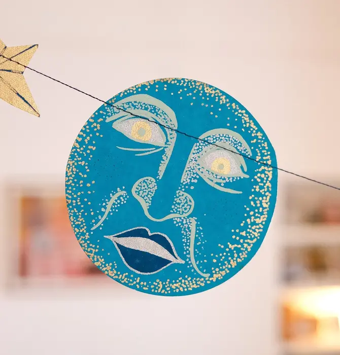 Garland | Recycled Cotton Paper | Moons & Stars