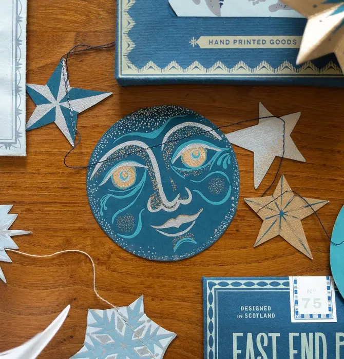 Garland | Recycled Cotton Paper | Moons & Stars