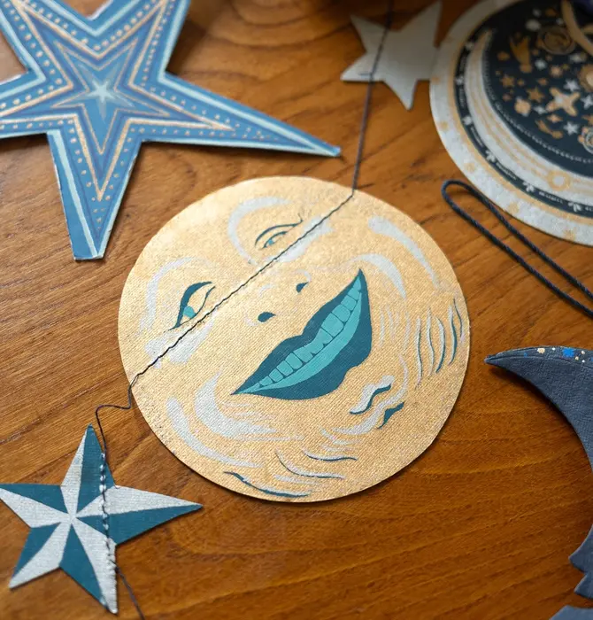 Garland | Recycled Cotton Paper | Moons & Stars