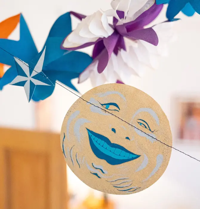 Garland | Recycled Cotton Paper | Moons & Stars