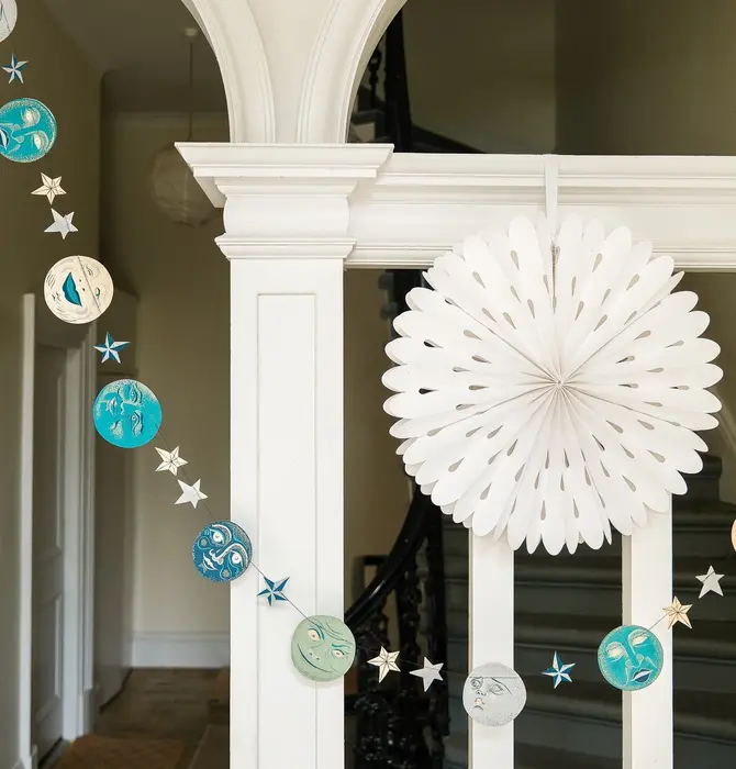 Garland | Recycled Cotton Paper | Moons & Stars