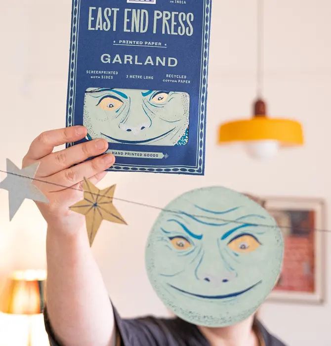 Garland | Recycled Cotton Paper | Moons & Stars