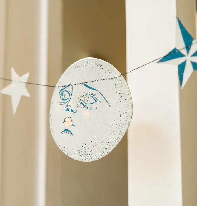 Garland | Recycled Cotton Paper | Moons & Stars