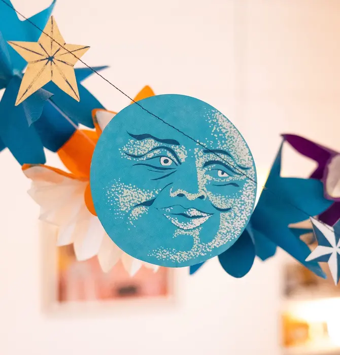 Garland | Recycled Cotton Paper | Moons & Stars