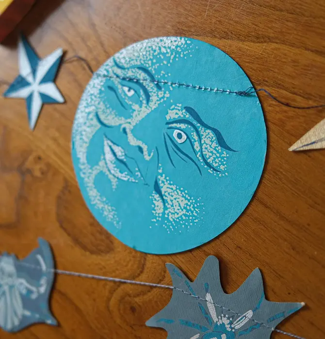 Garland | Recycled Cotton Paper | Moons & Stars