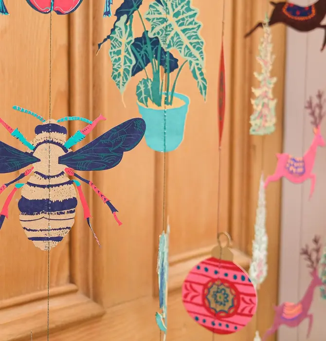 Garland | Vertical | Recycled Cotton Paper | Insects
