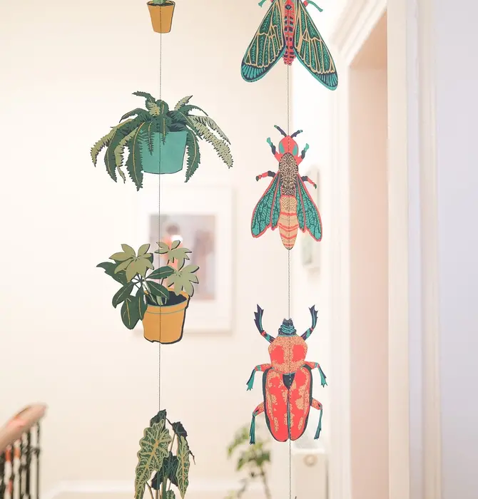 Garland | Vertical | Recycled Cotton Paper | Insects