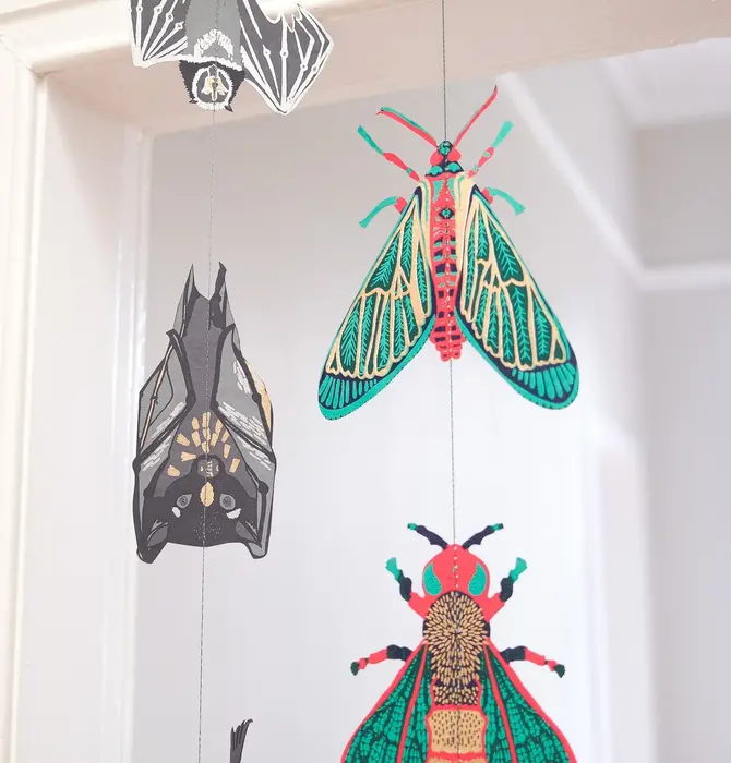 Garland | Vertical | Recycled Cotton Paper | Insects