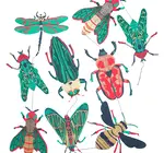 Garland | Vertical | Recycled Cotton Paper | Insects
