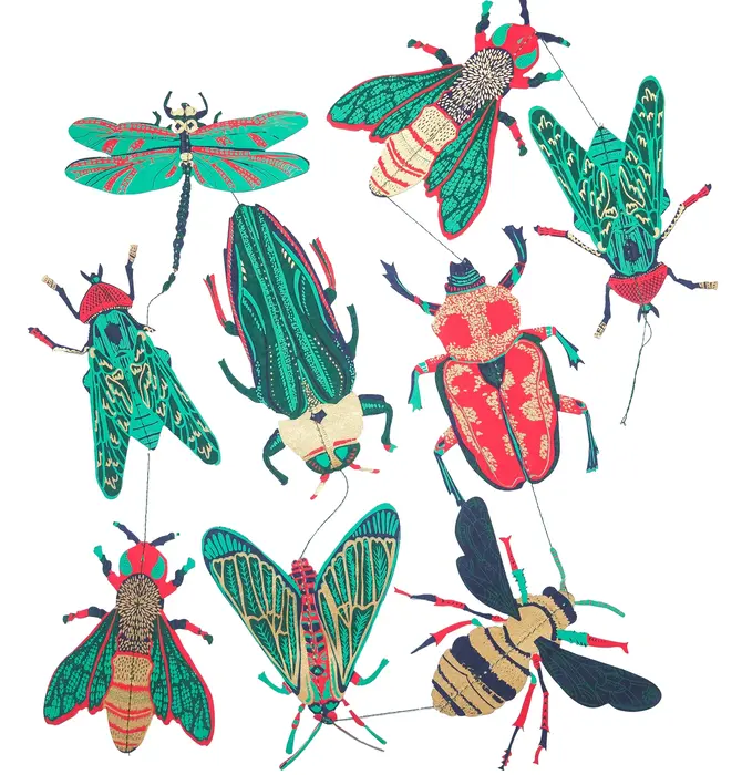 Garland | Vertical | Recycled Cotton Paper | Insects