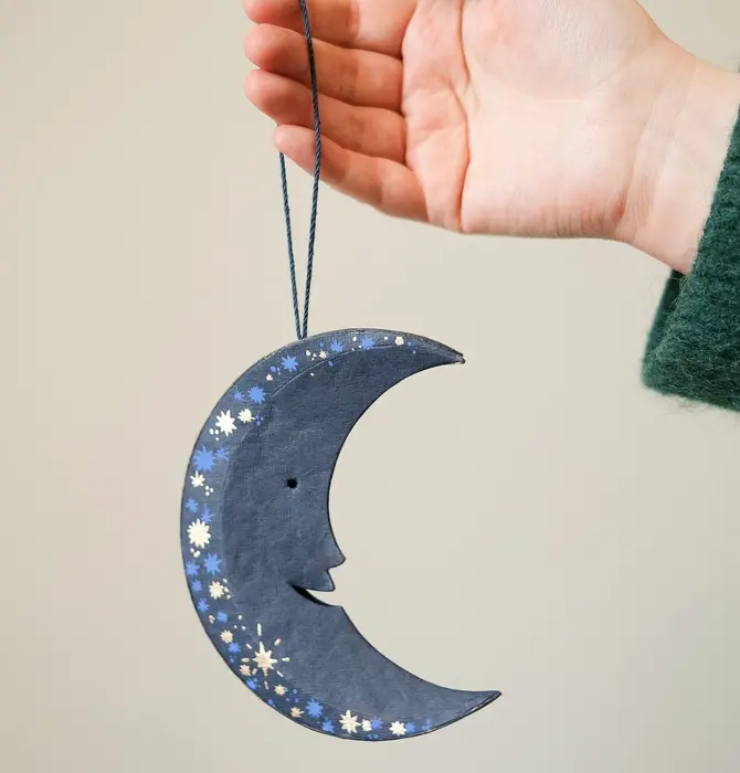 Ornament | Recycled Paper Board | Crescent Moon