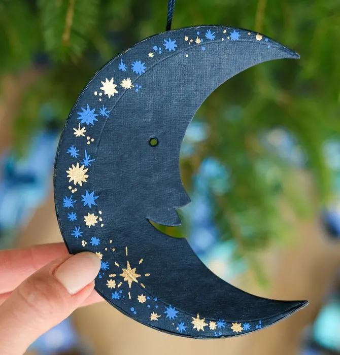 Ornament | Recycled Paper Board | Crescent Moon
