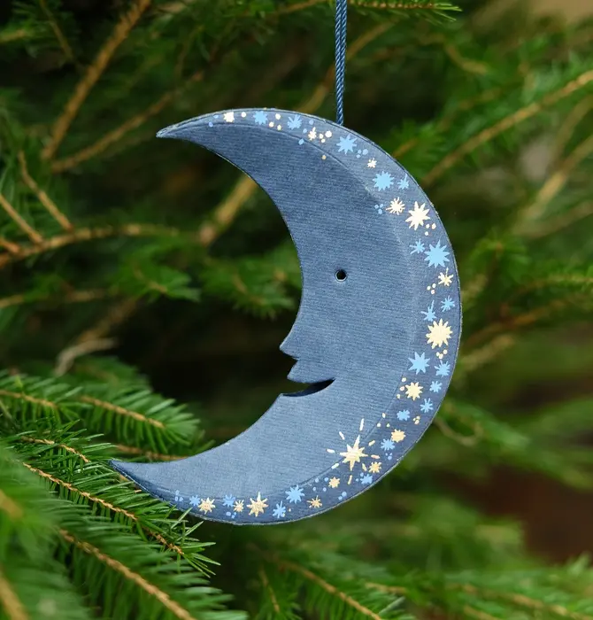 Ornament | Recycled Paper Board | Crescent Moon