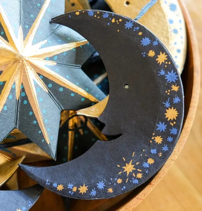 Ornament | Recycled Paper Board | Crescent Moon