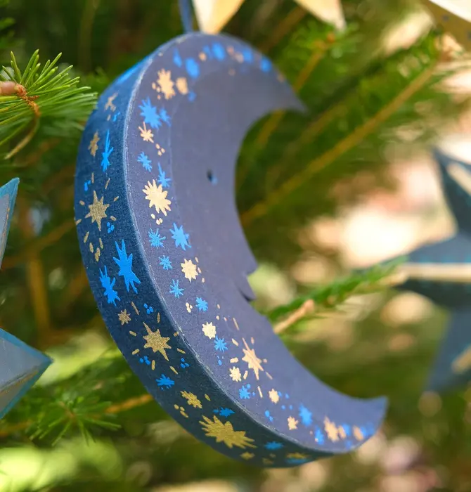 Ornament | Recycled Paper Board | Crescent Moon